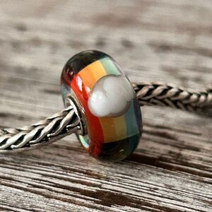 TROLLBEADS Rainbow w Clouds #1 LAA 925S NEW w Tags! Together Apart Bead